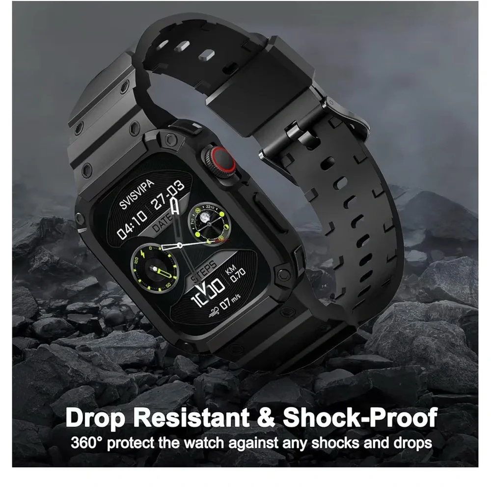 Rugged Smartwatch bands - Black and Green